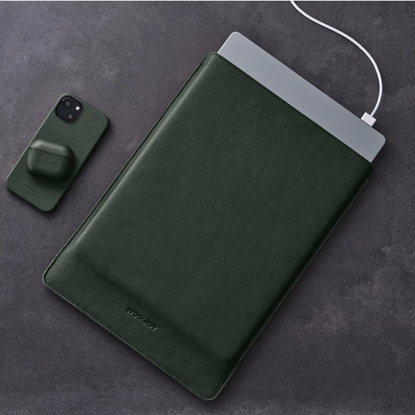 Woolnut kožené Sleeve púzdro pre 15" MacBook Air tmavo zelené - Puzdra - Obrázok 19SR100501