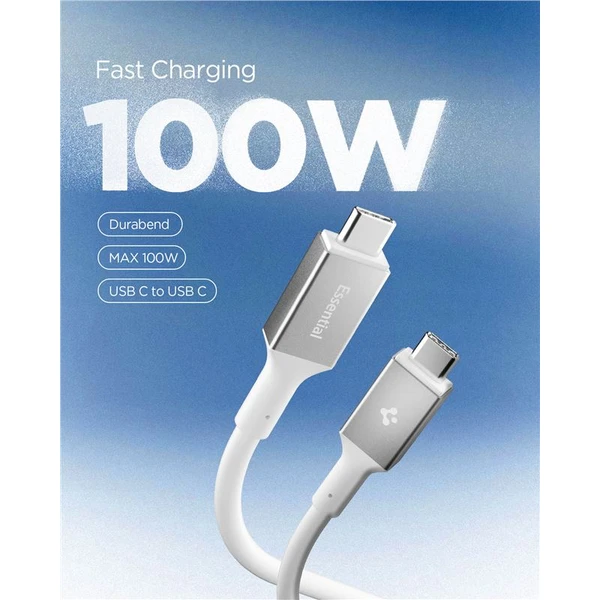 Spigen Essential USB-C/USB-C napájací kábel 100W 1m biely - Káble a redukcie - Obrázok 19b3d145763240baa702ea262f132a11