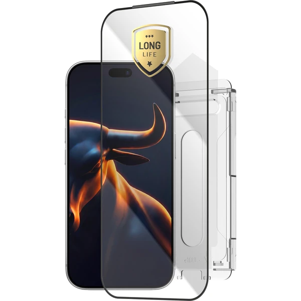 FIXED Armor Long-Life tvrdené sklo s aplikátorom Apple iPhone 18 Pro čierne - Ochranné fólie a sklo - Hlavný obrázok
