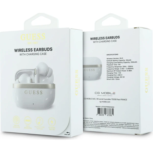Guess Gold Line Glossy Finish TWS Bezdrôtové Slúchadlá White - Slúchadlá - Obrázok 19d921ae80a84aa1a892e9ee124d6824