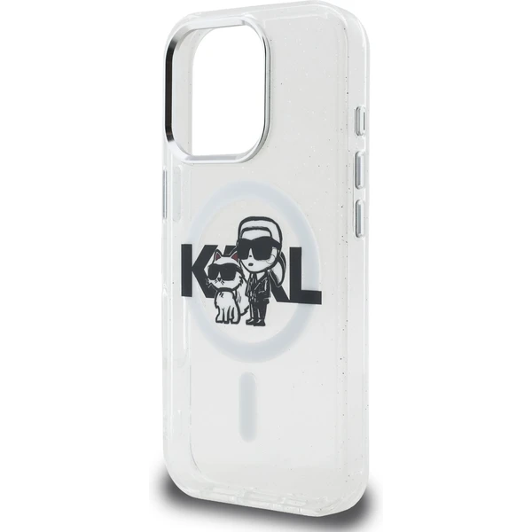 Karl Lagerfeld IML Glitter Karl and Choupette Sketch MagSafe kryt iPhone 16 Pre číry - Puzdra - Obrázok 19d961d7536948c6ab7708272f0c01d0