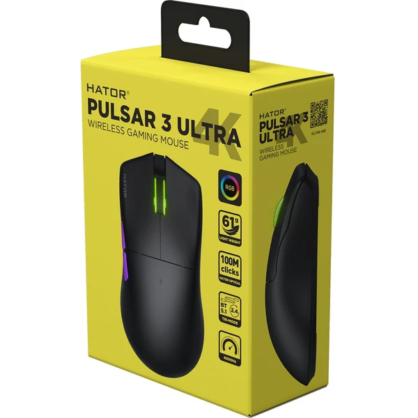 HATOR Pulsar 3 ULTRA 8K+4K bezdrôtová herná myš čierna - Myši - Obrázok 1AAE000J01