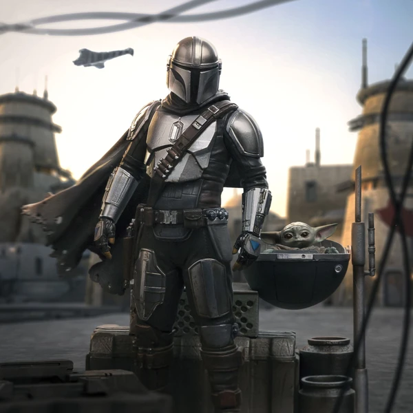 Soška Iron Studios Art Scale 1/10 SW: Mandalorian - Din Djarin a Grogu 21,3 cm - Sochy a sošky - Obrázok 1AZ9000K01