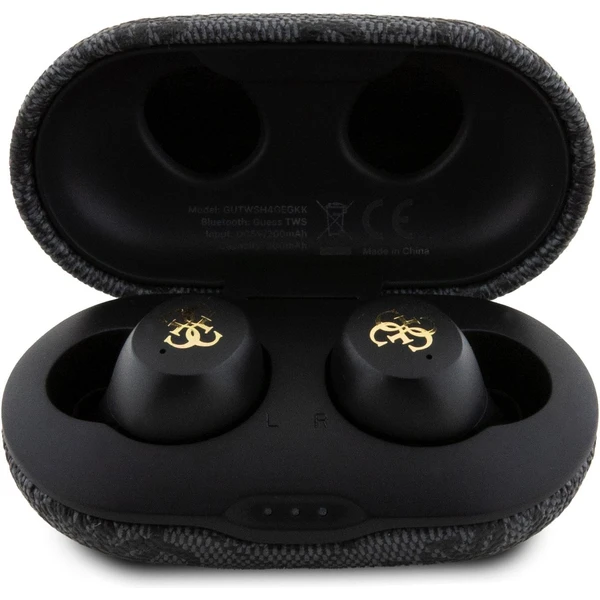 Guess True Wireless 4G PU Metal Logo BT5.3 Stereo Earphones čierne - Slúchadlá - Obrázok 1B52000N01