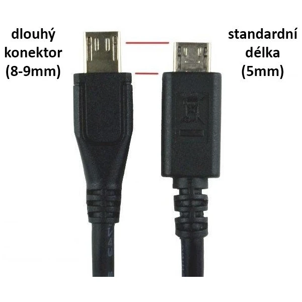 PremiumCord USB-A/MicroUSB-B napájací kábel 1,8m čierny - Káble a redukcie - Obrázok 1B74000301