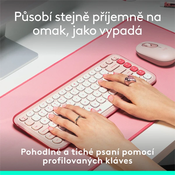 Logitech POP ICON KEYS (US) klávesnica ružová - Klávesnice - Obrázok 1CU8000O01