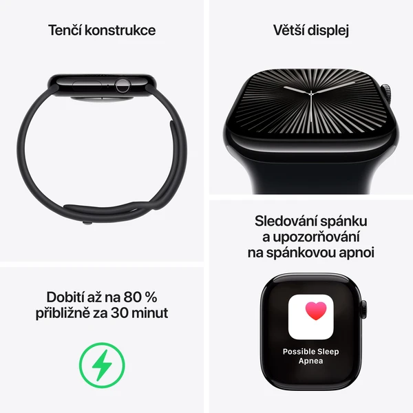 Apple Watch Series 10 Cellular 46mm Bridlicovo šedý titán s bridlicovo šedým milánskym ťahom S/M - Inteligentné hodinky - Obrázok 1EQ7000K01
