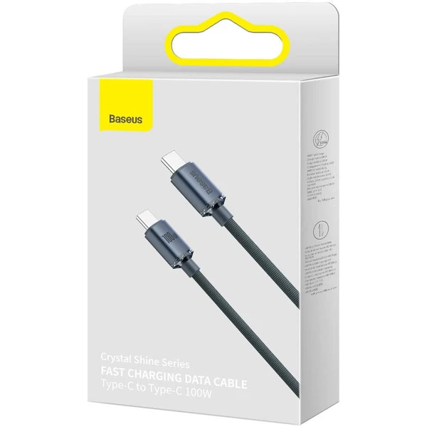 Baseus CAJY000701 Crystal Shine Series Dátový Kábel USB-C - USB-C 100W 2m Black - Káble - Obrázok 1ERL100501