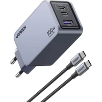 UGREEN Nexode 100W 3-Port GaN nabíjačka s Power Delivery sivá - Nabíjačky