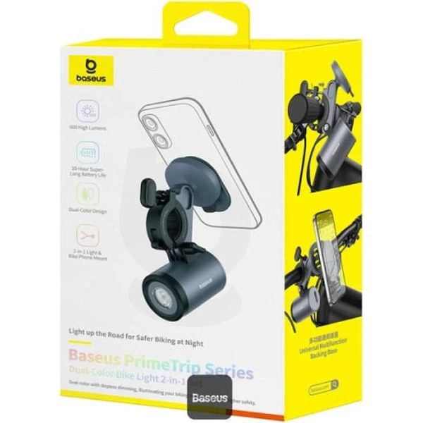 Baseus PrimeTrip 2v1 držiak na bicykel so LED svetlom sivý - Držiaky - Obrázok 1H9R000K01