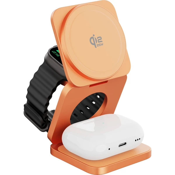 Cubenest SQ312 Ultra Qi2.2 (MagSafe) 3v1 nabíjačka (35W) oranžová (Limited Edition) - Nabíjačky - Obrázok 1I9L000K01