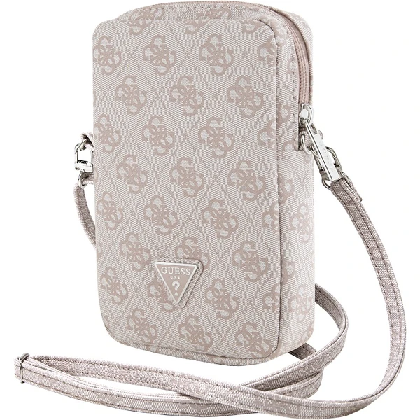 Guess PU 4G Triangle Logo Wallet Phone Bag Zipper ružový - Popruhy a crossbody - Obrázok 1IU0000P01