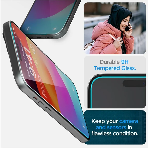Spigen Glass tR EZ Fit HD tvrdené sklo iPhone 16/15 číre - Ochranné fólie a sklo - Obrázok 1IZ8000601