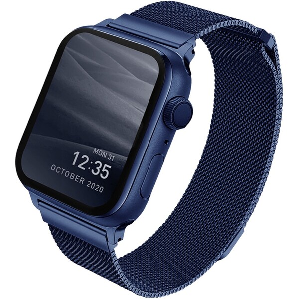 UNIQ Dante oceľový remienok Apple Watch 42/41/40/38mm modrý