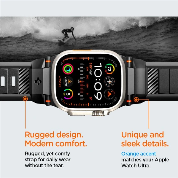 Spigen Rugged Ultra Band remienok Apple Watch 49/46/45/44/42mm matne čierny - Remienky - Obrázok 1LA1000P01