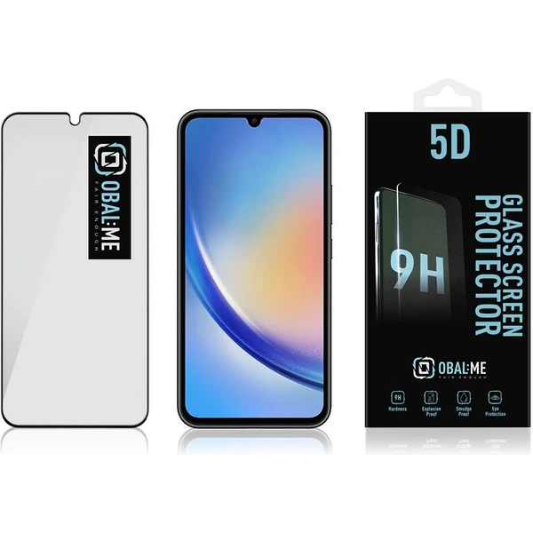 Obal:Me 5D tvrdené sklo Samsung Galaxy A34 5G čierne - Ochranné fólie a sklo - Obrázok 1LK6000701