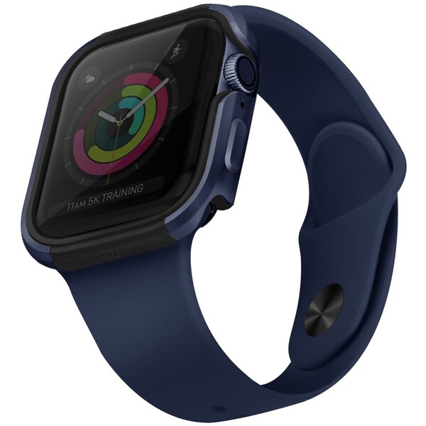 UNIQ Valencia kovové púzdro Apple Watch (44mm) modré