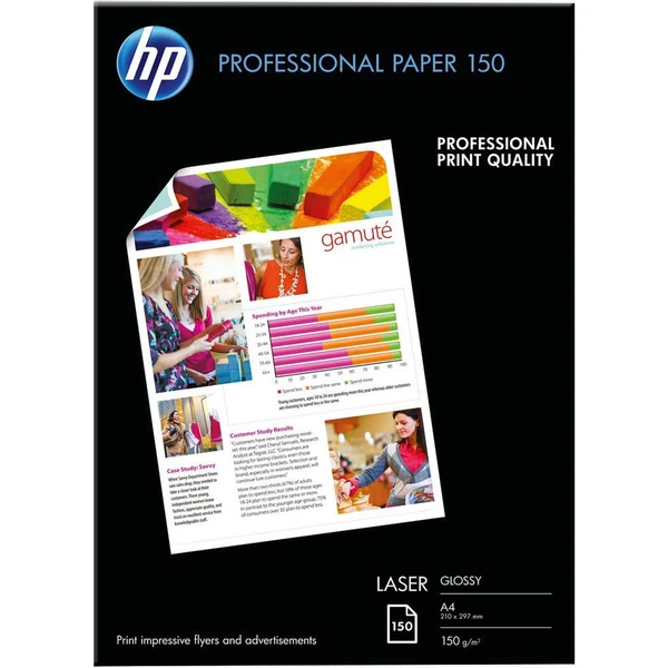 HP Professional Glossy Laser Paper 150 gsm 150 hárkov/A4/210 x 297 mm - Fotopapiere - Hlavný obrázok
