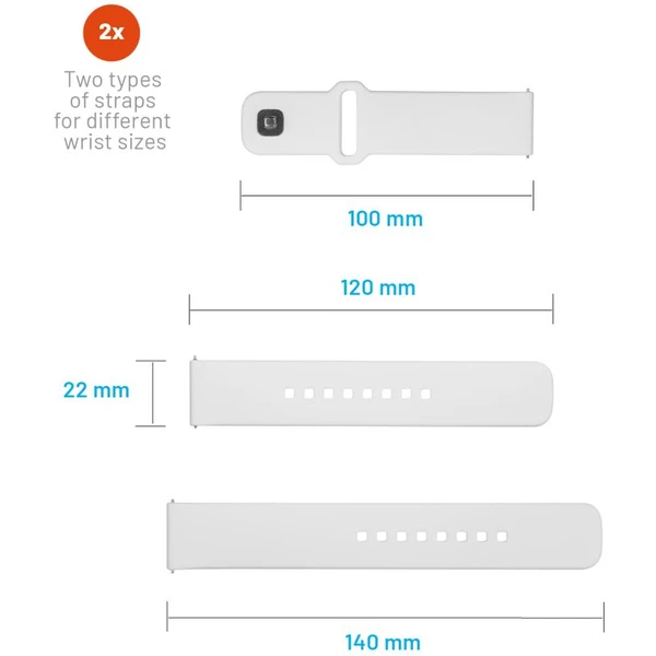 Set silikónových remienkov FIXED Silicone Sporty Strap s Quick Release 22mm pre smartwatch, biely - Remienky - Obrázok 1OM2000O01