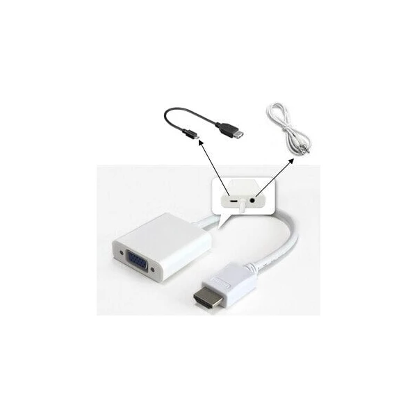 PremiumCord HDMI/VGA + 3,5mm redukcia čierna - Káble a redukcie - Obrázok 1OSU000501