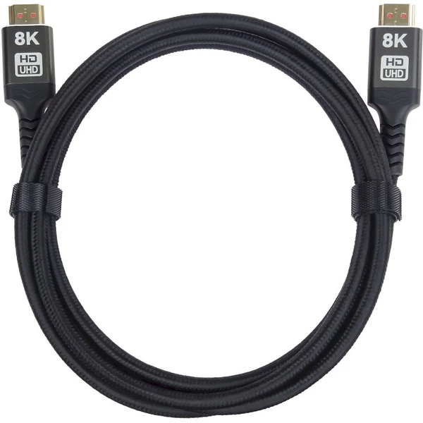 PremiumCord HDMI 2.1/HDMI 2.1 opletený kábel s ethernetom 8K 3m čierny - Káble a redukcie - Obrázok 1QHF000K01