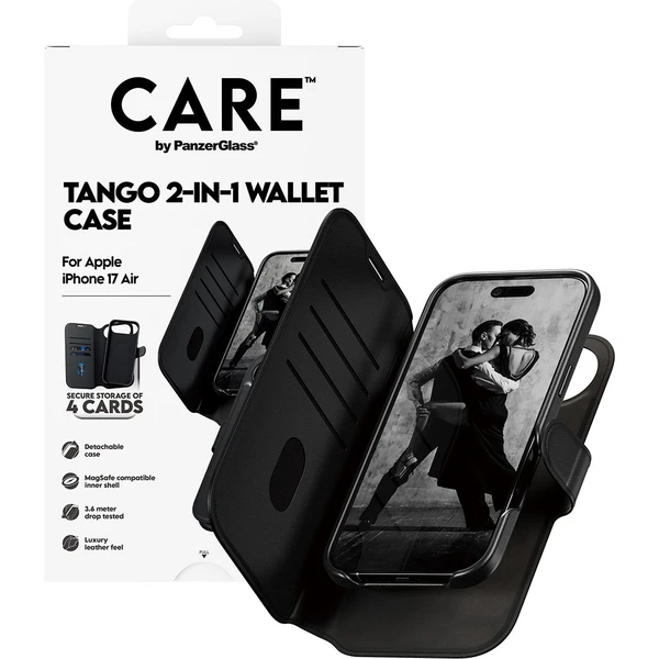 PanzerGlass® CARE Tango 2v1 Wallet púzdro s MagSafe Apple iPhone Air čierne - Puzdra - Obrázok 1RDH000K01