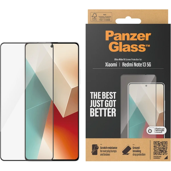 PanzerGlass Ultra-Wide Fit ochranné sklo Xiaomi Redmi Note 13 5G/13 Pro 4G - Ochranné fólie a sklo - Obrázok 1T51000P01