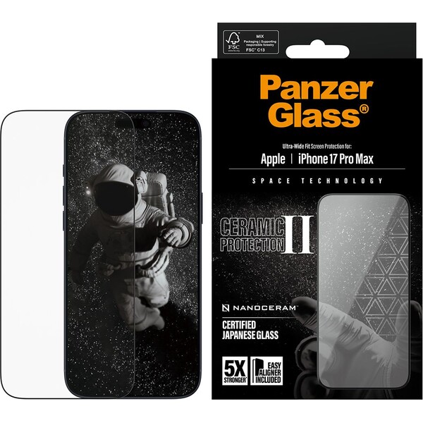 E-shop PanzerGlass® Ceramic II sklo Apple iPhone 17 Pro Max s inštalačným rámčekom