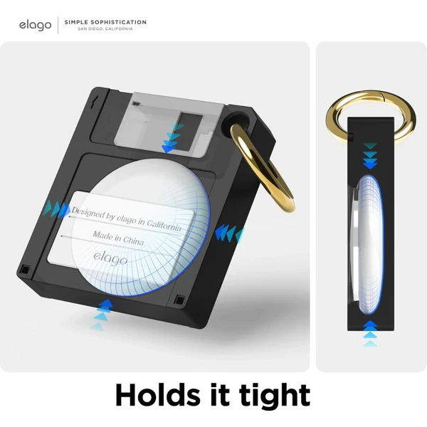 ELAGO Floppy Disk puzdro pre Apple AirTag čierne - Puzdra - Obrázok 1TEM100501