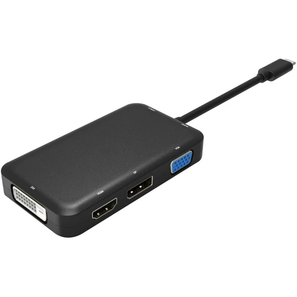 PremiumCord USB-C -> HDMI/DVI-I/VGA/DisplayPort/3,5mm redukcia 0,2m čierna - Káble a redukcie - Hlavný obrázok