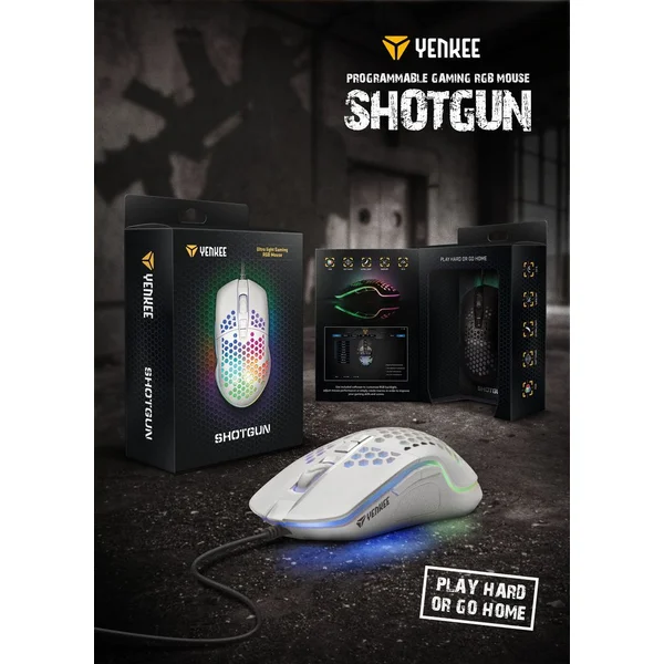 YENKEE YMS 3030WE Shotgun herná myš biela - Myši - Obrázok 1WASF00101