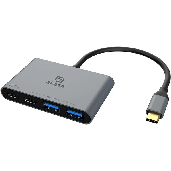 AKASA USB-C Hub 4v1 antracitový - USB huby - Hlavný obrázok