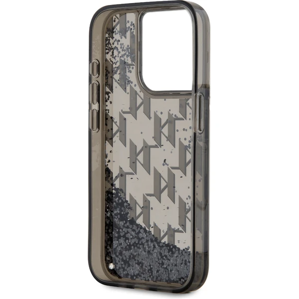 Karl Lagerfeld Liquid Glitter Monogram Gradient zadný kryt pre iPhone 15 Pro Max čierny - Puzdra - Obrázok 1XS6000L01