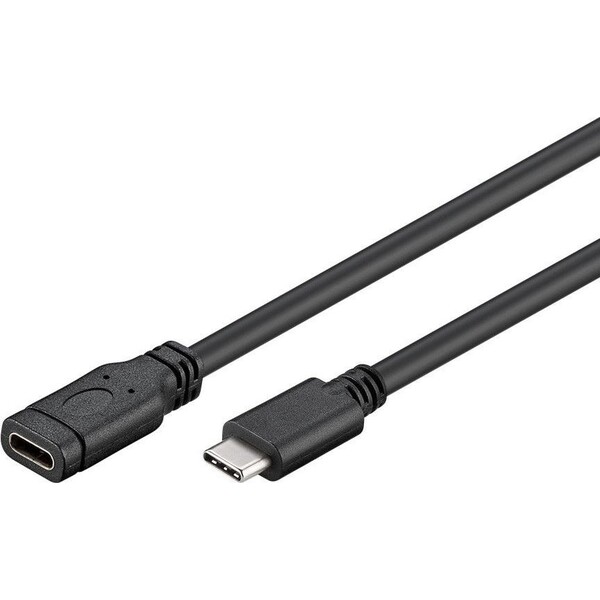 E-shop PremiumCord USB-C/USB-C predlžovací kábel 1m čierny