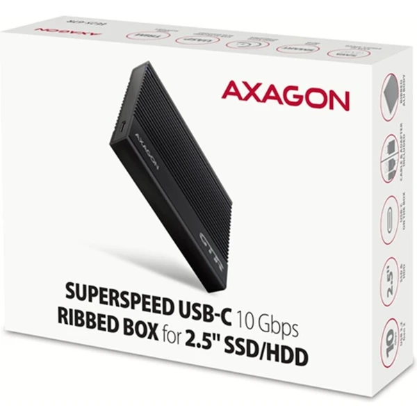 AXAGON EE25-GTR RIBBED externý box pre 2,5“ disk - Externé boxy - Obrázok 1ZS6000701
