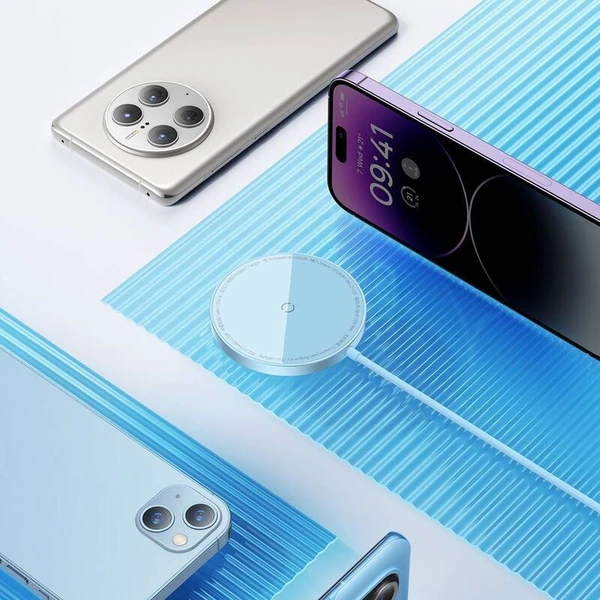 Baseus Simple Mini3 15W bezdrôtová nabíjačka modrá - Nabíjačky - Obrázok 1ZTL000K01