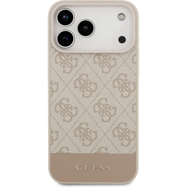 Guess PU 4G Stripe Zadný Kryt pre iPhone 17 Pro Max ružový - Puzdra - Obrázok 1a0e20a3869d4af59b2b2a5f5bd8e384