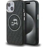 Karl Lagerfeld IML K&CH Heads Repeated Logo MagSafe kryt iPhone 15 čierny - Puzdra