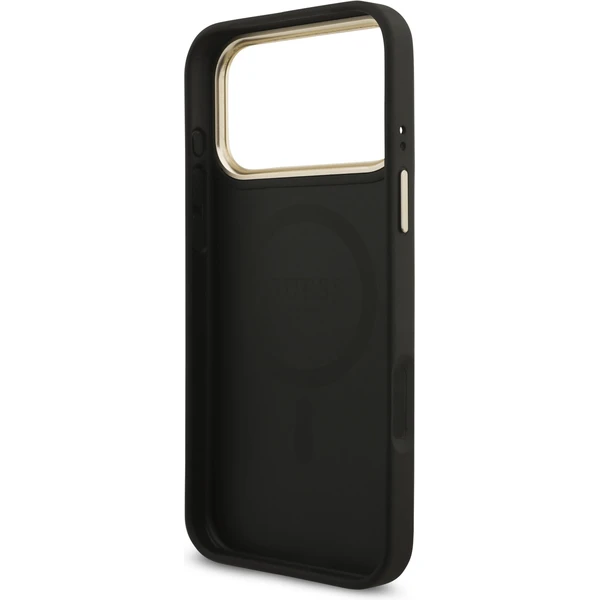 Guess PU Leather 4G Triangle Logo Gold Frame MagSafe kryt iPhone 17 Pro Max čierny - Puzdra - Obrázok 1a3a830aef0d49e392ef50ba88ad823d