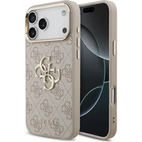 Guess PU Leather 4G Metal Logo Gold Frame kryt iPhone 18 Pro Max ružový - Puzdra