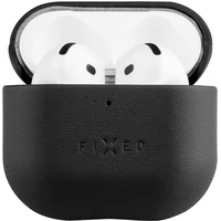 FIXED PodsLeather kožené púzdro pre Apple AirPods 4 čierne - Puzdra