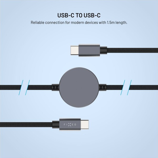 FIXED Power Watch kábel USB-C/USB-C a Apple/Samsung Watch nabíjačkou, 1,5 m, PD 60W šedý - Káble a redukcie - Obrázok 1aa22d32846e4ca582df6b2788a64b29