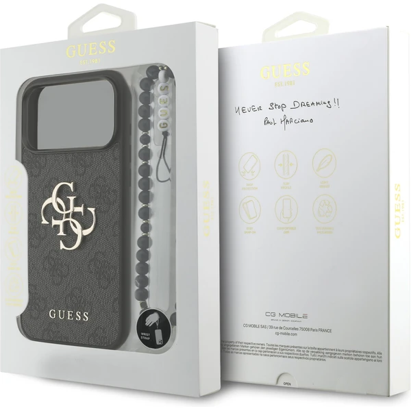 Guess PU 4G Metal Logo Strap kryt iPhone 17 Pro Max čierny - Puzdra - Obrázok 1aaeca6c1f4041a8922723aa0d6f2acc