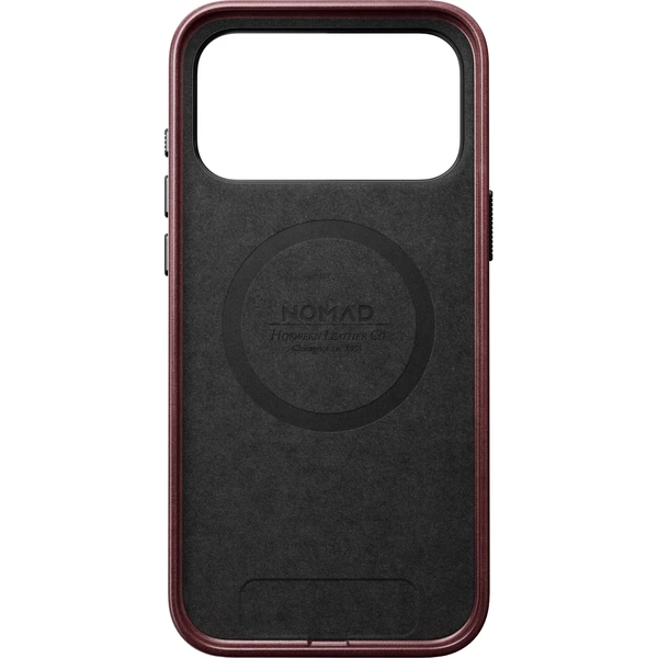 Nomad Traditional Leather (Horween) MagSafe kožený kryt iPhone 17 Pro Max/18 Pro Max Burgundy - Puzdra - Obrázok 1ab2f54666144f8a83adba05444dd769