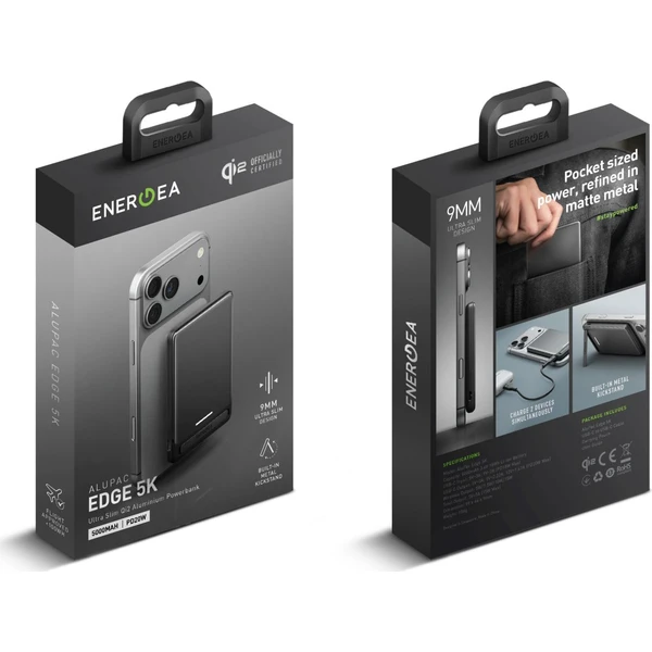 ENERGEA AluPac Edge 5K MagSafe (Qi2) powerbanka 5000 mAh tmavá sivá - Powerbanky - Obrázok 1abf5e48753244a8a211721075d683c1