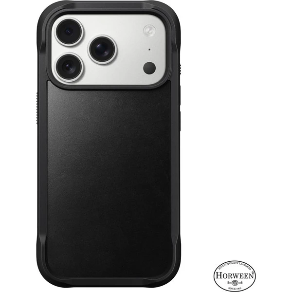 Nomad Rugged Leather Case (Horween) MagSafe kožený kryt iPhone 17 Pro Black - Puzdra - Obrázok 1ae2880af6d047aa8644a9e69d79315a