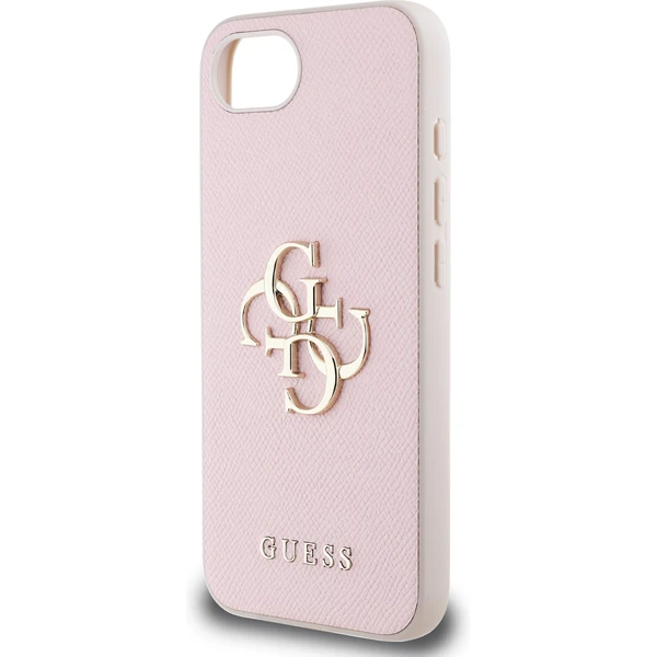 Guess PU Grained 4G Kovový kryt na iPhone 17e/16e ružový - Puzdra - Obrázok 1af843f04dcd43babb5b0fc819409017