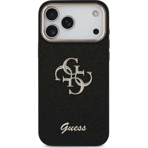 Guess PU Fixed Glitter 4G Metal Frame kryt iPhone 17 Pro Max čierny - Puzdra - Obrázok 1afe32af28be464db5b4a2d0376d3c42