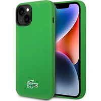 Lacoste Liquid Silicone Microfiber Croc Logo MagSafe kryt iPhone 13/14/15 zelený - Puzdra
