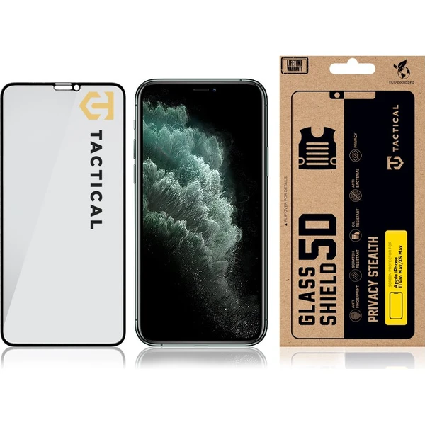 Tactical Glass Shield Privacy Stealth 5D sklo Apple iPhone 11 Pro Max/XS Max čierne - Ochranné fólie a sklo - Obrázok 1b2ad103592644b79f8088d76e19d46b